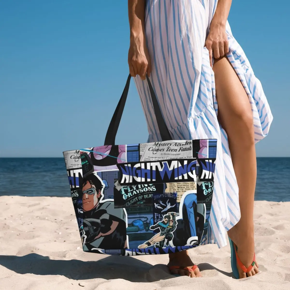 Nightwing Beach Tote Bag Sport Gym Yoga Duffle Large Tote Bag Women Travel Bag Fitness bag