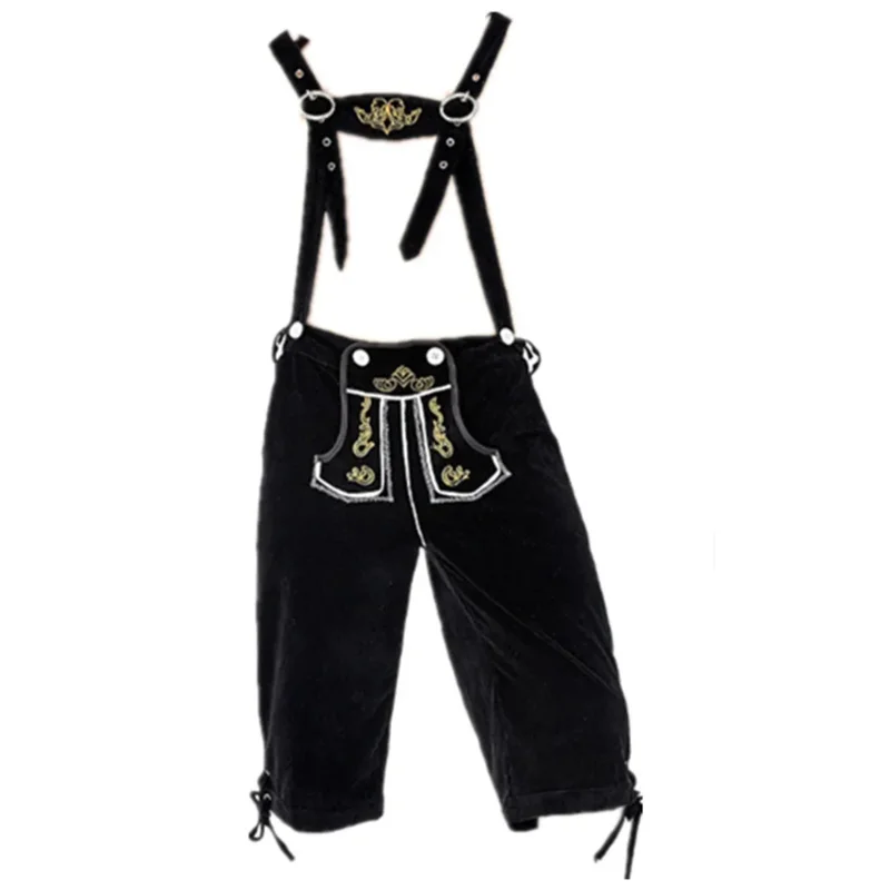 바바리안 레더호센 스트랩 바지 남성용, 전통 옥토버 페스트 의상, 맥주 축제, 남성 코스프레, 할로윈 파티 의상, OA402