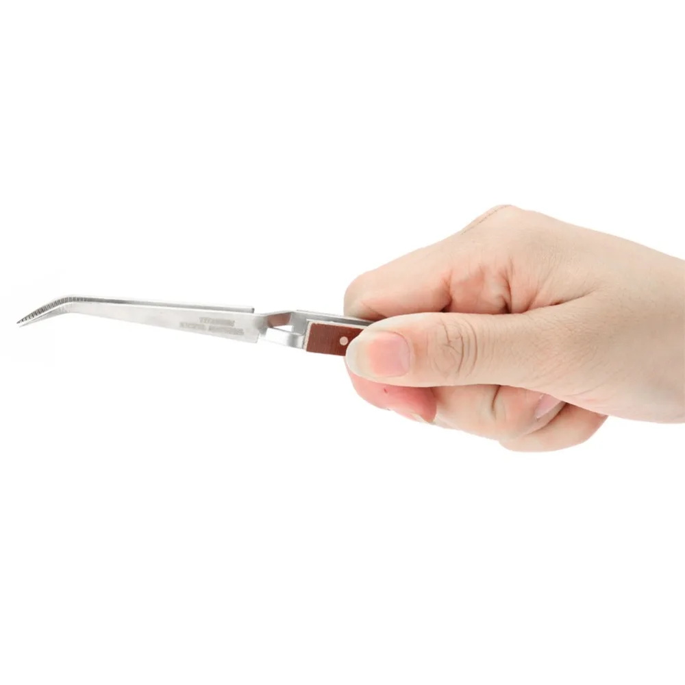 

Precision Curved Tip Locking Tweezers Stainless Steel Selflock Cross Tweezer Cross Lock Tweezers Jewelers Use