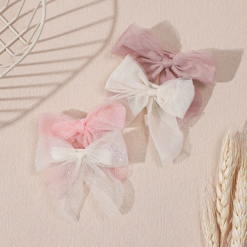 

Hair Clips for Girls Bows Hairpins Mesh Alligator Clip Ponytail Holder Girl Hair Accessories Kids Barrette Hairgrips Hair Holder
