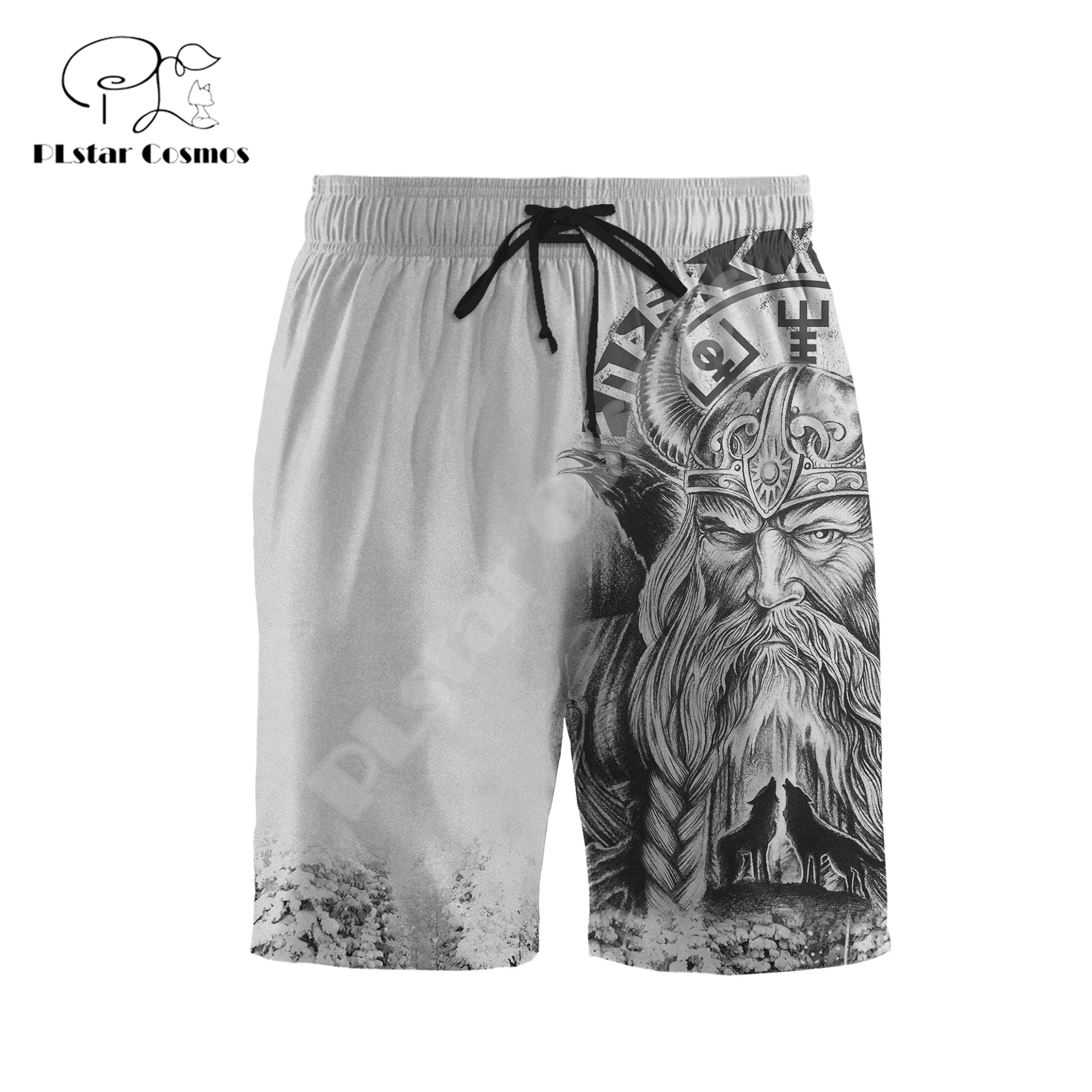 NewFashion Nordic Mythology Warrior Odin Fenrir Wolf Tattoo 3DPrint Summer Harajuku Streetwear Funny Casual Beach Shorts Pants X