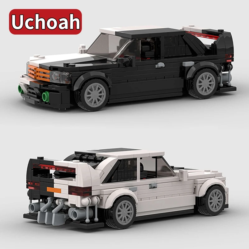 MOC-décennie s de construction de voiture tout-terrain pour enfants, noir et blanc, modèle dos, jouet cadeau, 418 pièces