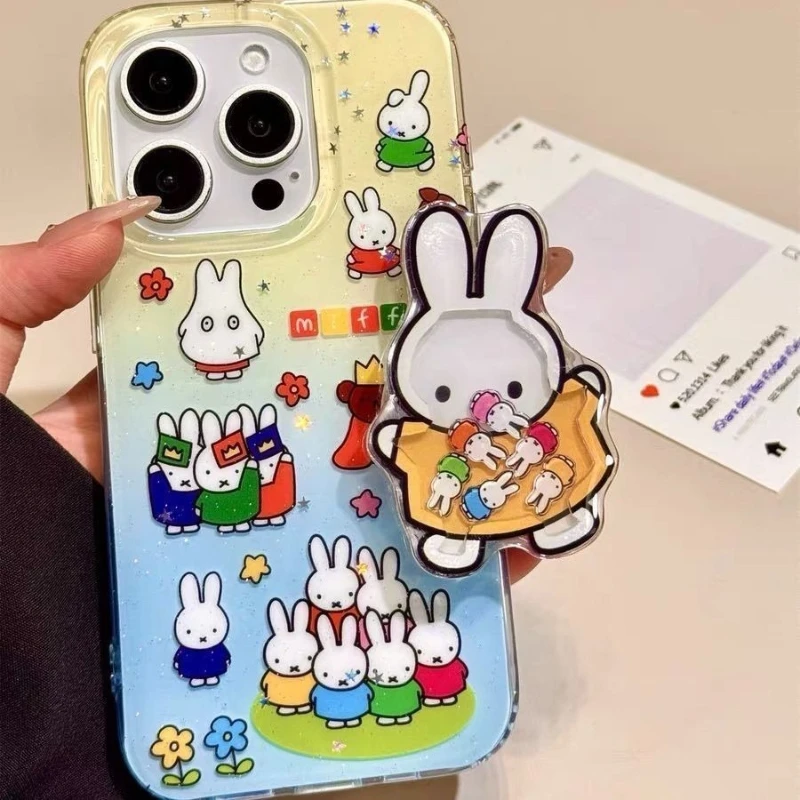 Чехол для мобильного телефона Miffy Kawaii с аниме-дизайном, милый чехол Miffy с музыкальной подставкой и защитой от падений для Xiaomi 17151413