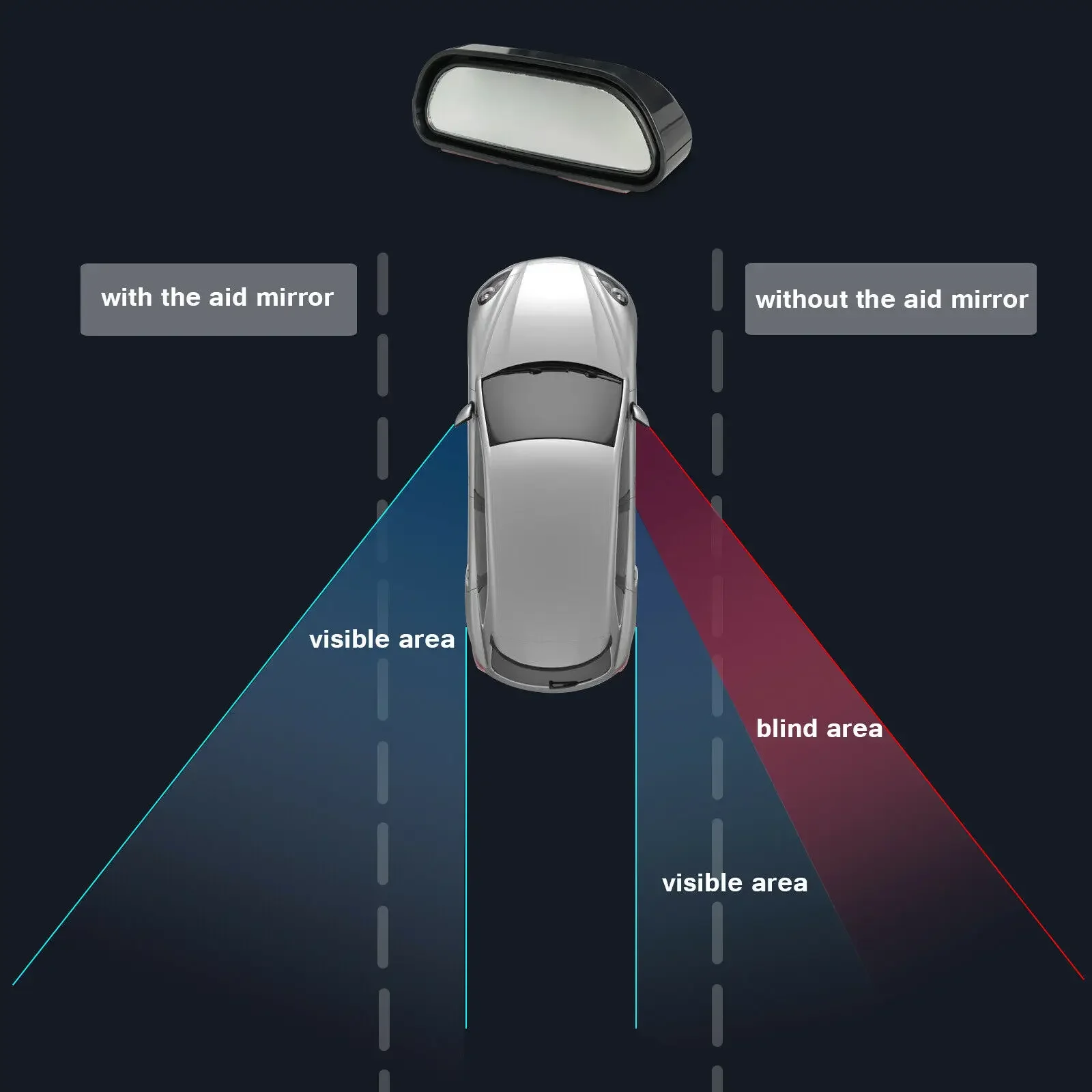 Uniwersalne lusterko samochodowe 360°° Regulowane szerokokątne boczne lusterka wsteczne Blind Spot Snap Way do parkowania Dodatkowe lusterko wsteczne