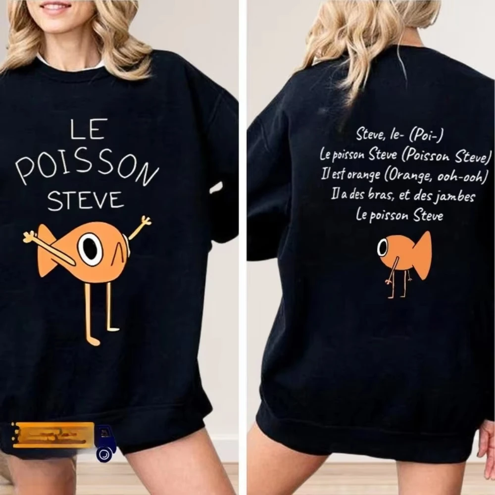 

2025 Steve Le Poisson Meme O-neck Shirt Funny Golden Fish Viral TikTok Cotton TShirt Summer Graphic Tee Unisex Short Sleeve Tops