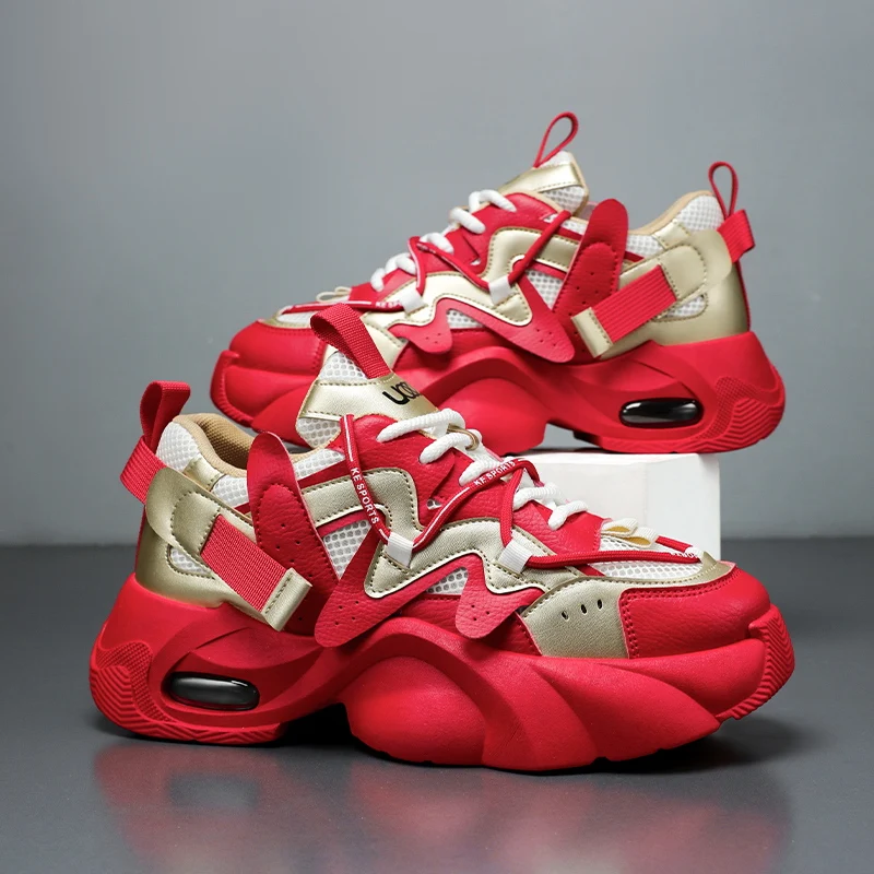 2025 Platform New Male Chunky Sneakers Solid Color Comfortable Running Shoes Sapato Sports Shoes Men's Fashion Class Style Men's