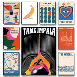 Retro Music Posters Performed By Various Bands Canvas Painting Print Pictures Wall Art Image Tame Impala Music Print Home Decor