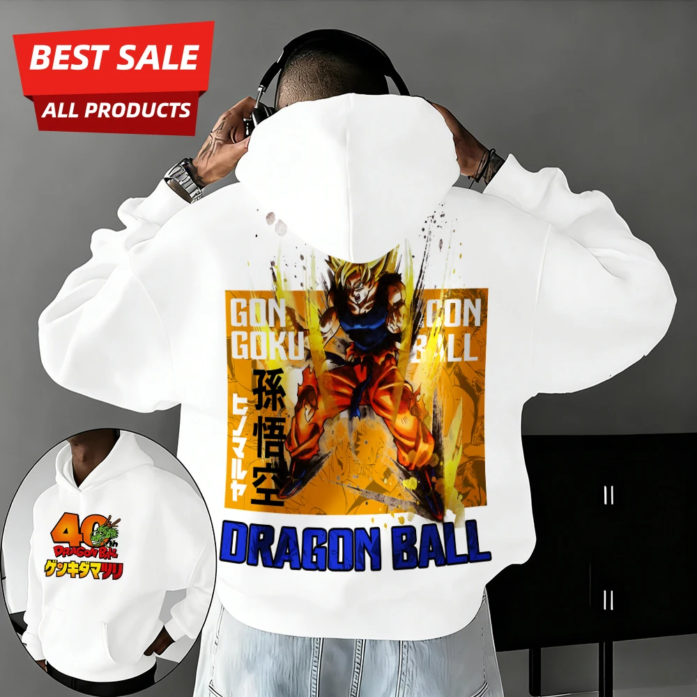 

2026 New Autumn/winter Dragon Ball 40th Anniversary Wukong Super Asiatic 100% Cotton Anime Hoodie Extra Size Streetwear Unisex