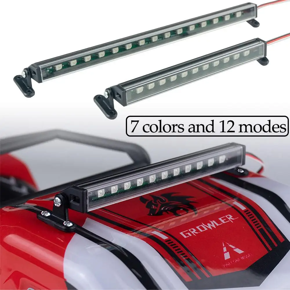 Barre lumineuse LED pour toit de voiture, lampe de voiture RC, 7 couleurs, 12 modes, Inoler Trax, Trx4, UDR, Axial Scx10, Rgt Wrangler, D90, Rubicon, 1/10