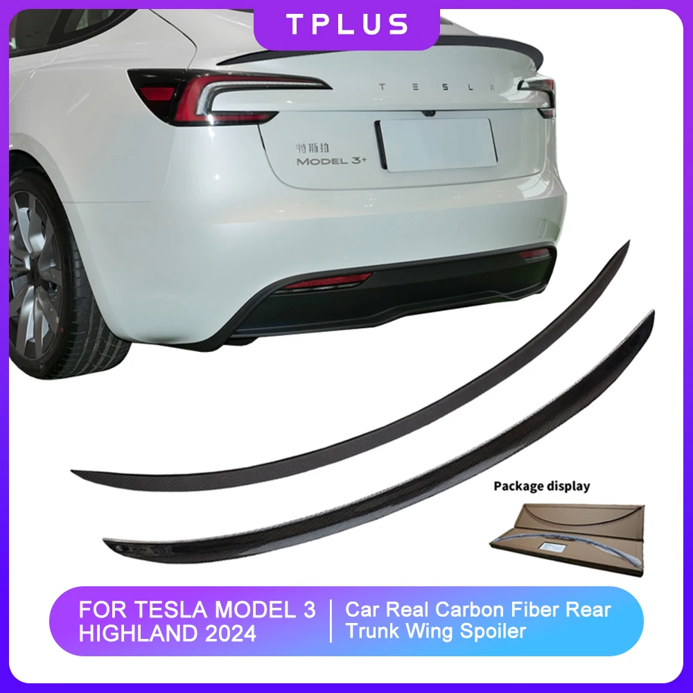 Rear Carbon Fiber Spoiler for Tesla Model 3 Highland 2024 Auto TrunkTail Wing Glossy Matte Original Modification Car Accessories