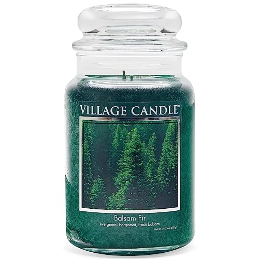 

Ароматическая свеча в большой аптекарской банке Balsam Fir, 21.25 унций. Зеленый