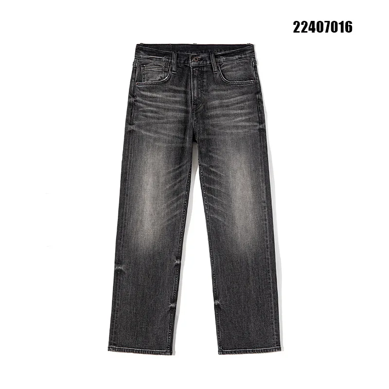 

12.5oz American Retro Selvedge Denim Jeans for Men Urban Commuter Slight Stretch Crinkle 3D Whiskers Regular Straight Pants