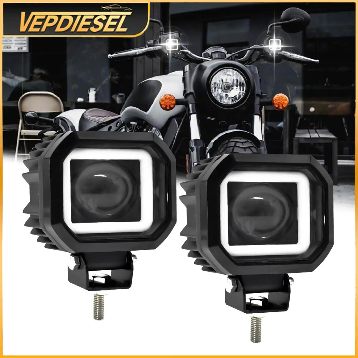 

2PCS 9-30V Waterproof LED Light Spotlights Fisheye Lens Portable Spotlights For Motorcycle ATV Offroad Truck Driving Car Boat
