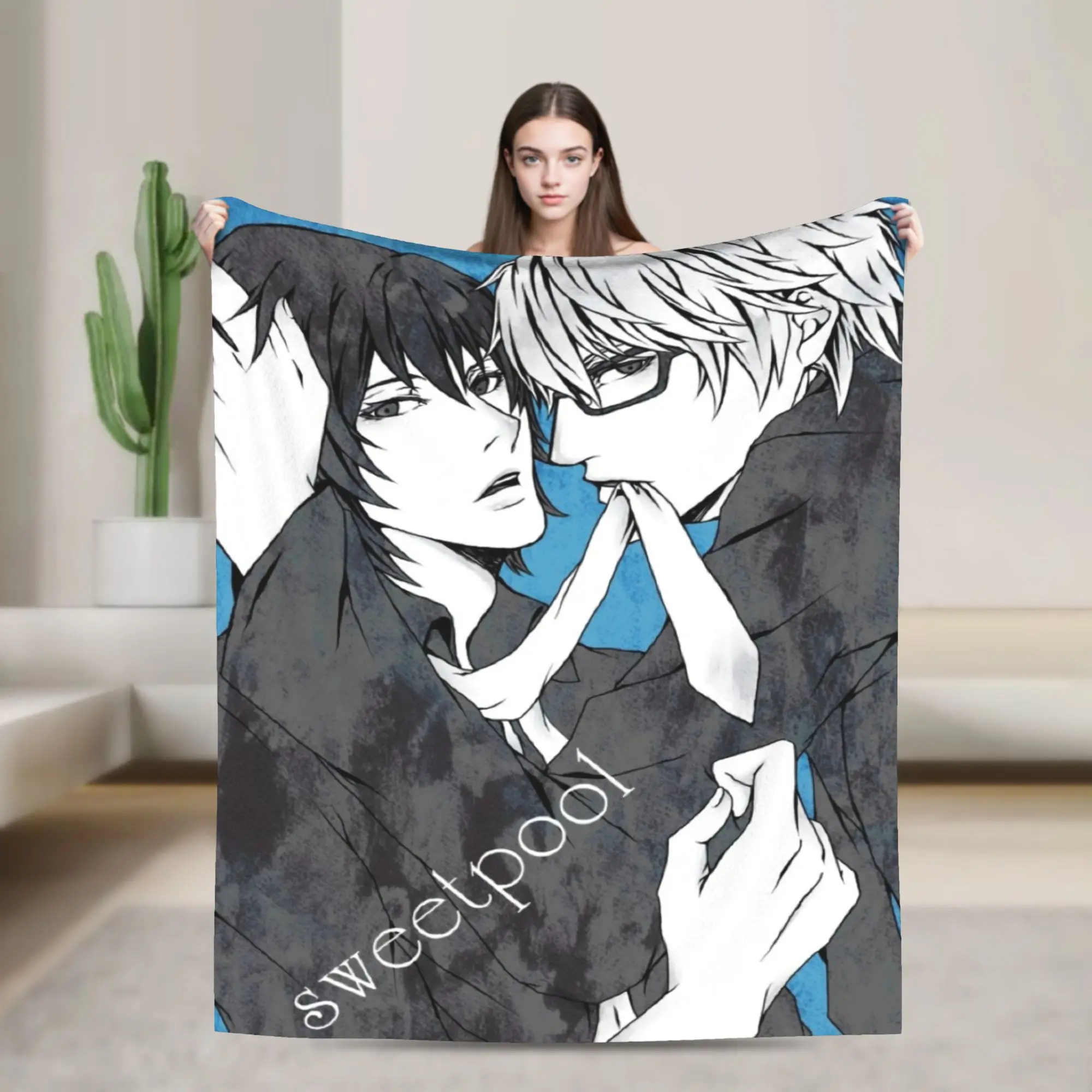 Sweet pool anime cartoon Accessories Blanket Super Soft Warm  Throw Blankets for Sofa 50x60 Inches Multiple Sizes Bedding Throws