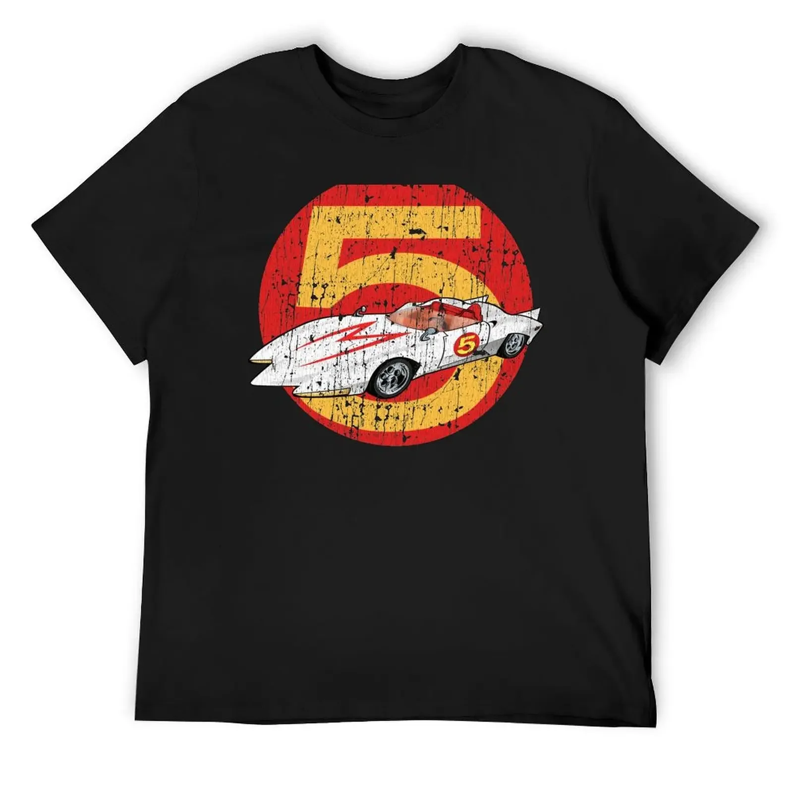 

Mach 5 Distressed Vitage T-Shirt graphic shirts blue archive summer tops plain white t shirts men