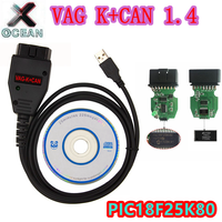 2025 For VAG K+CAN Commander 1.4 Best Odometer Scanner Diagnostic Tool PIC18F25K80 FTDI FT232RQ Chip For AUDI/VW/Skoda SET