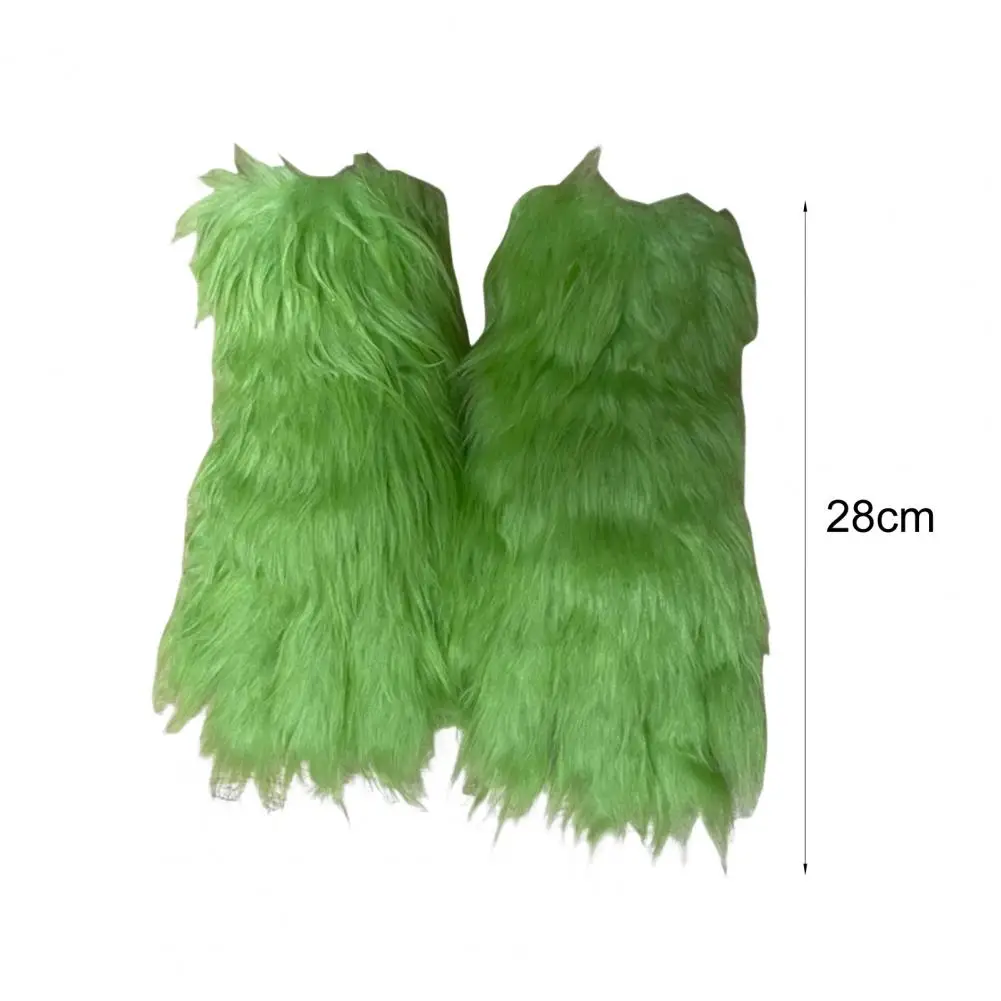 1PC Christmas Gloves Green Plush Gloves Funny Adults Kids Green Cycling Gloves Christmas Cosplay Costume Accessories Party Props