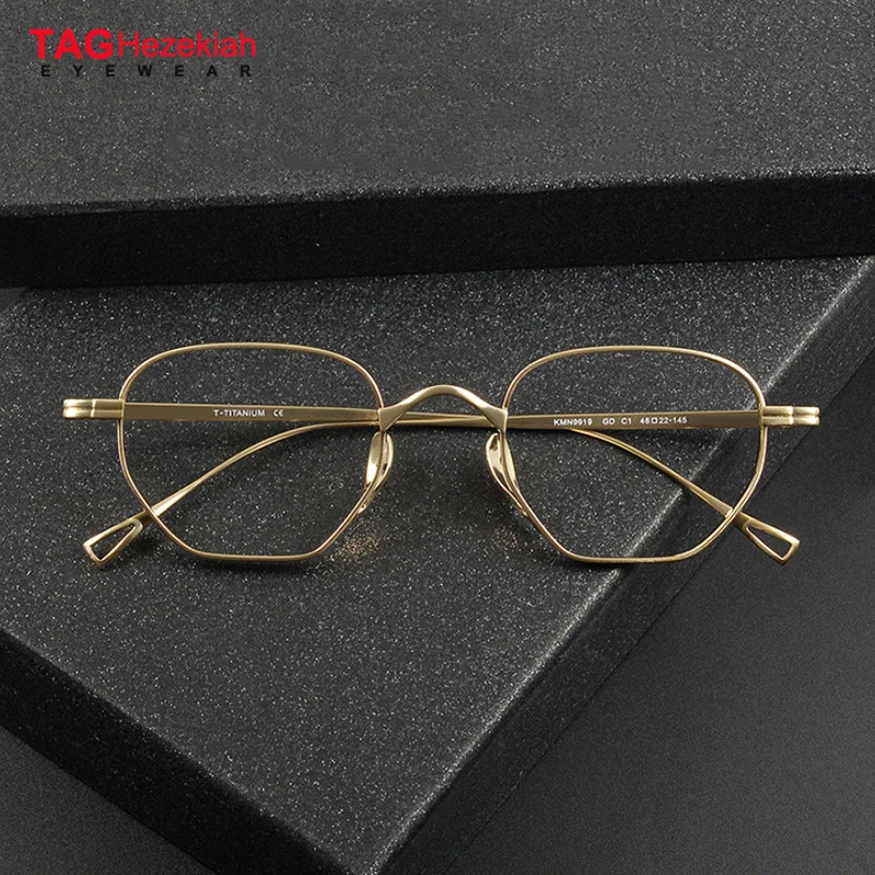 

ROGBAE oval Glasses Frame Men Retro Designer Titanium Eyeglasses KMN-9919 Vintage Luxury Brand Fashion Eyewear Women spectacle