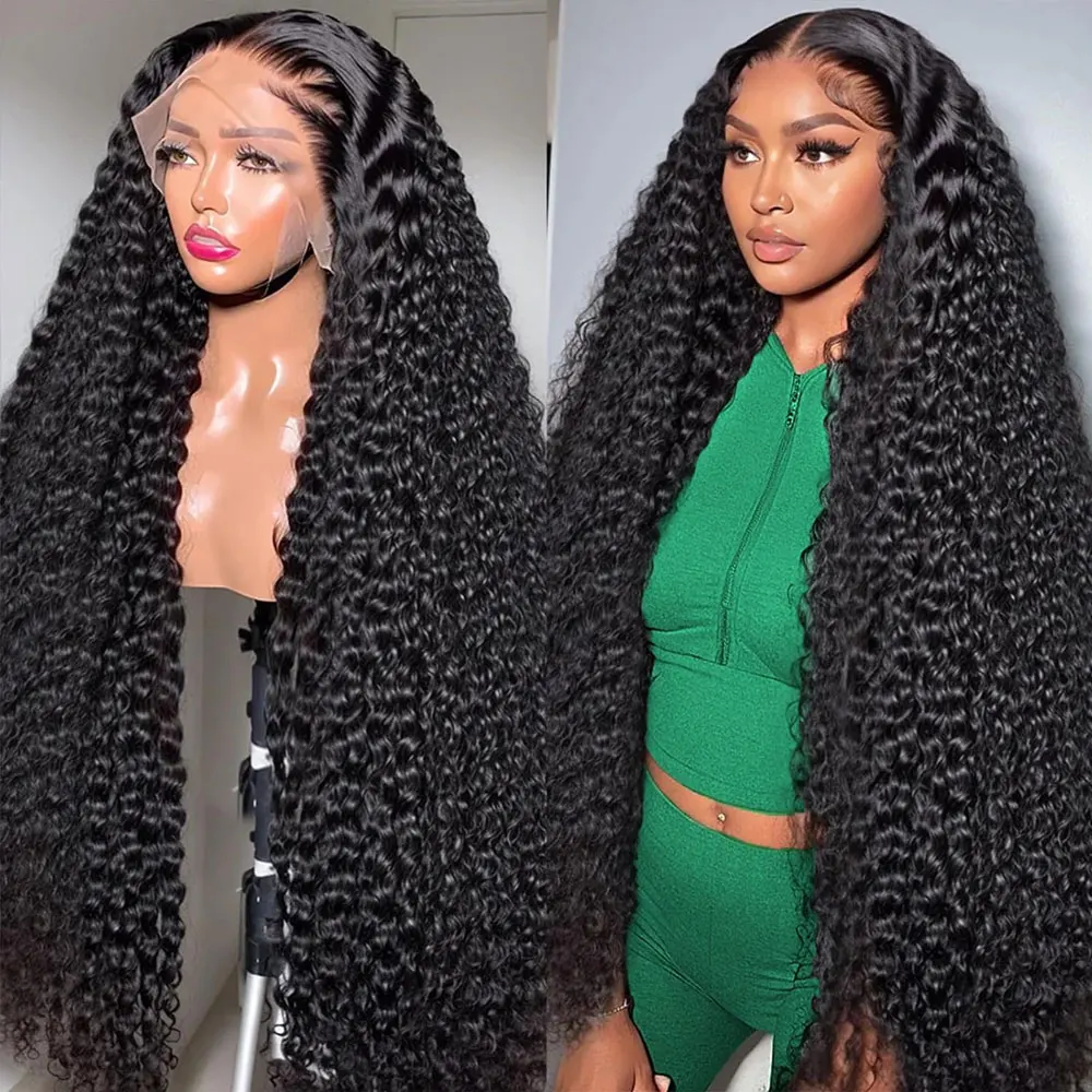 13x4 Jerry Curly Lace Front Wig 40 42 Inch Deep Kinky Curly Human Hair Wigs 13X6 HD Transparent Lace Frontal Wig For Women
