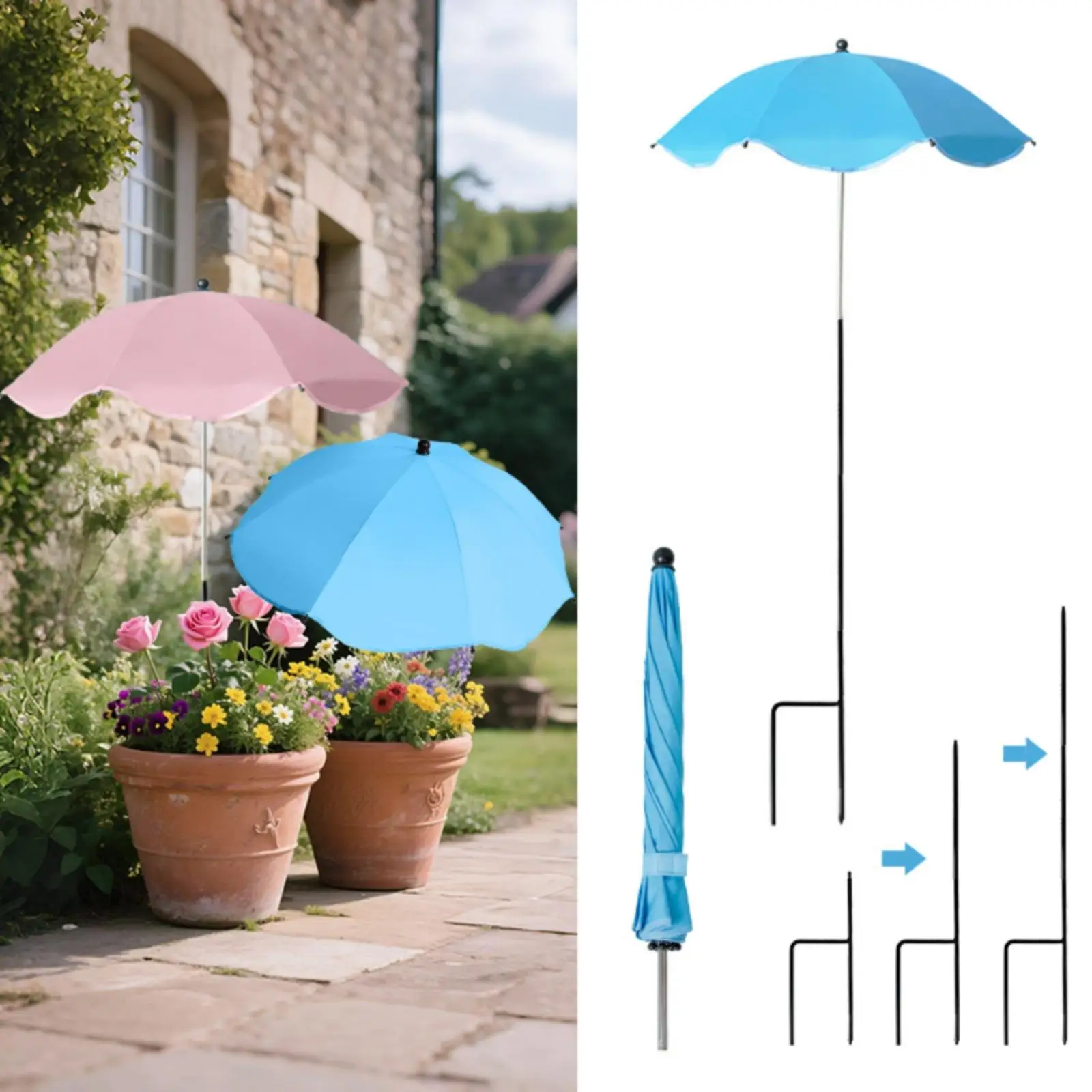 Plant Shade Umbrella with Stake Dome Shaped Plant Cover Metal Garden Umbrella with Stake for Gardeners, Potted Plants, Flower