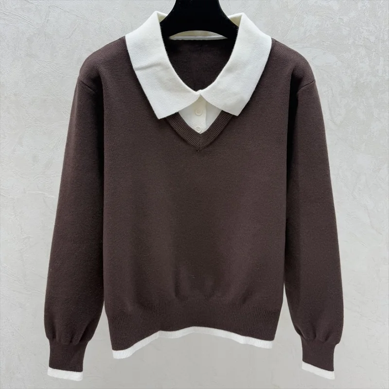 

High quality Two-piece women's sweater - classic style knitwear cardigan - spring/autumn new collection 25120633