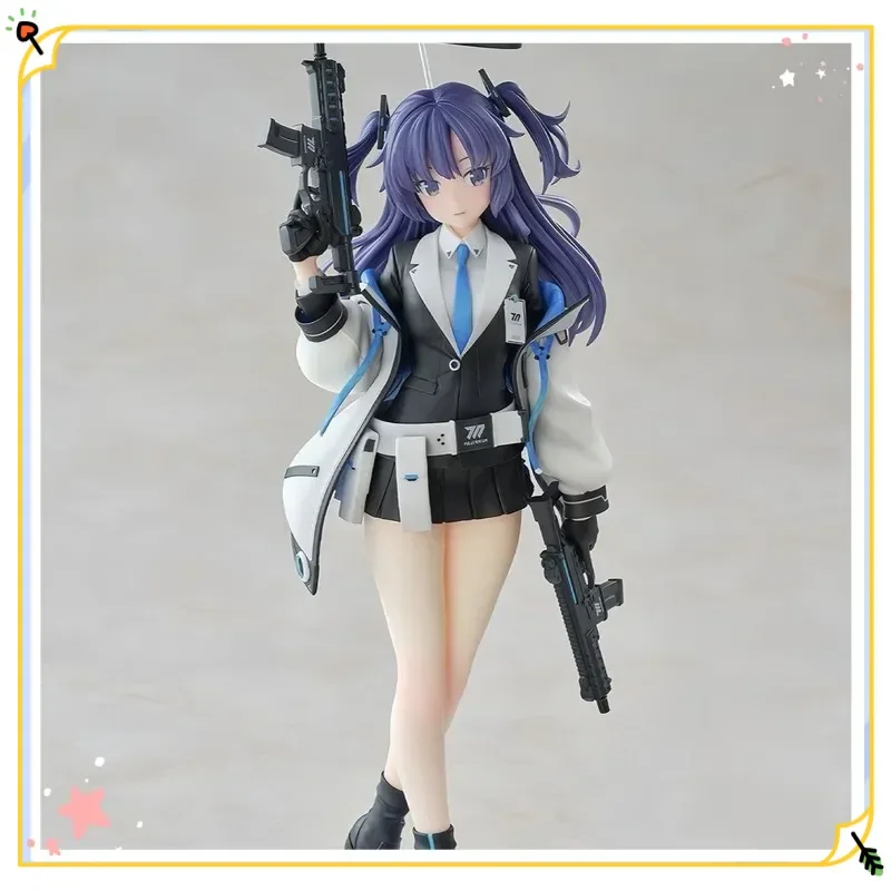 Anime-Figur Blue Archive Hayase Yuuka Leuchtender Halo Lila Doppelschwanz-Mädchen Doppelwaffen Desktop-Deko Otaku Sammlerstück