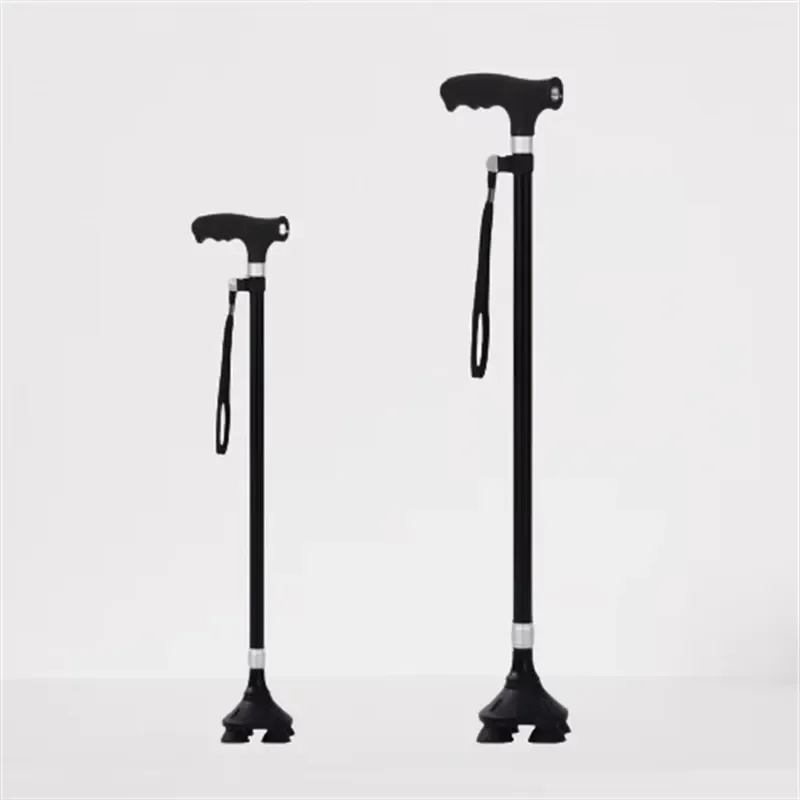Chinese medical forearm crutches elderly foldable four-legged canes with seat
