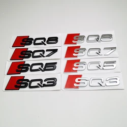 3D ABS nero Audi Logo SQ5 SQ3 SQ8 SQ7 emblema lettere adesivo Auto posteriore tronco distintivo decalcomania per Audi SQ 3 5 7 8 Auto Accrssorie