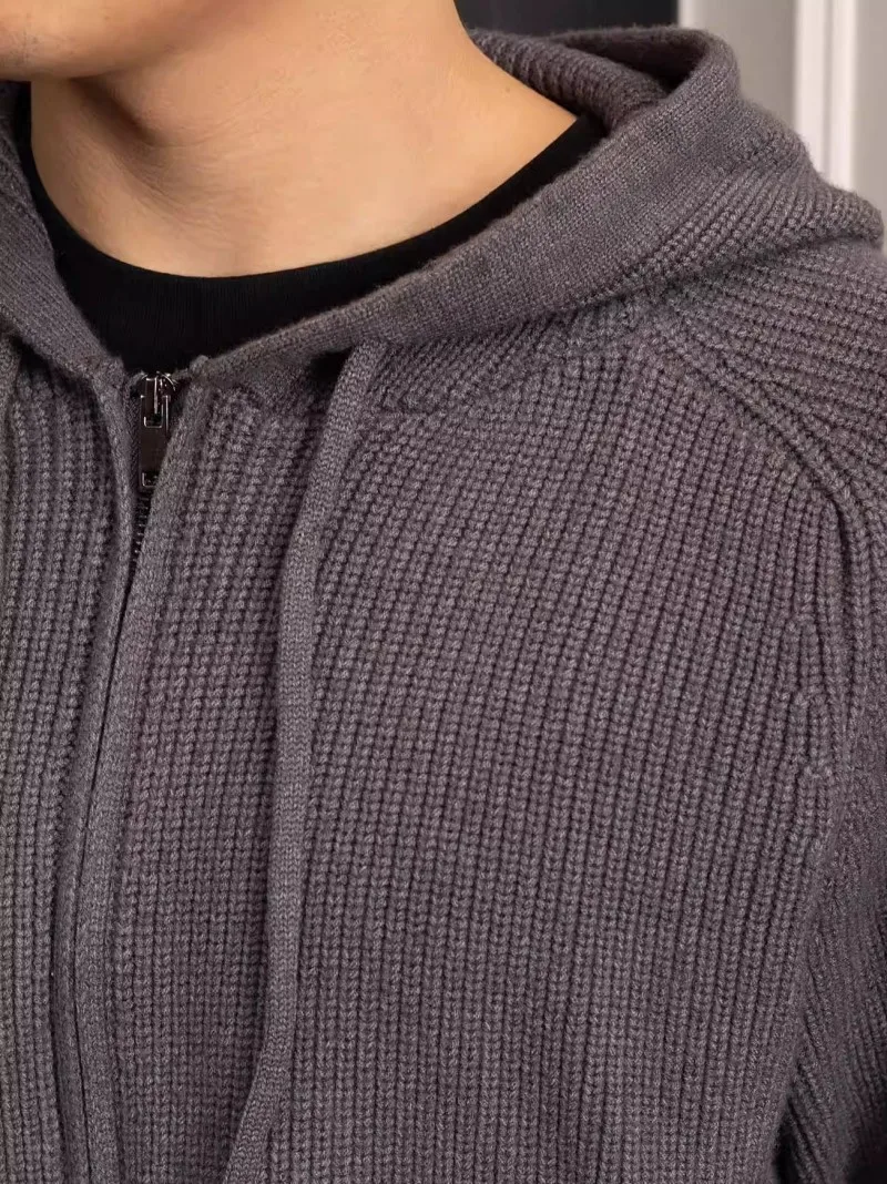 Harajuku Mens Casual Mit Kapuze Pullover Herbst Winter Neue Zipper Langarm Warme Strickjacke Jacke Mode Strickwaren Tops Männlich