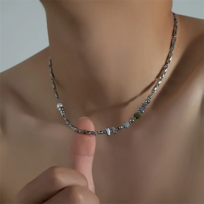 

Non-fading Hip-hop Men's Chains Necklaces Fashion Stainless Steel Clavicle Chain Unique Niche Design Minimalist Style