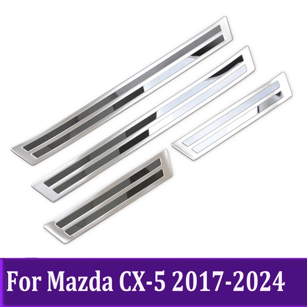 Buitendorpel Slijtplaten Voor Mazda CX-5 Cx5 2017-2022 2023 2024 Deuren Dorpels Beschermers Accessoires Sticker Rvs