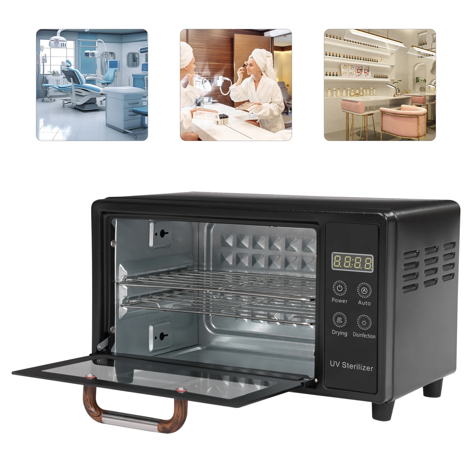 Black 110V 160W Nail And Tattoo Tool Drying Box American Standard Sterilizer for Nail Tools Nail Care Tools Drying Box For Nail