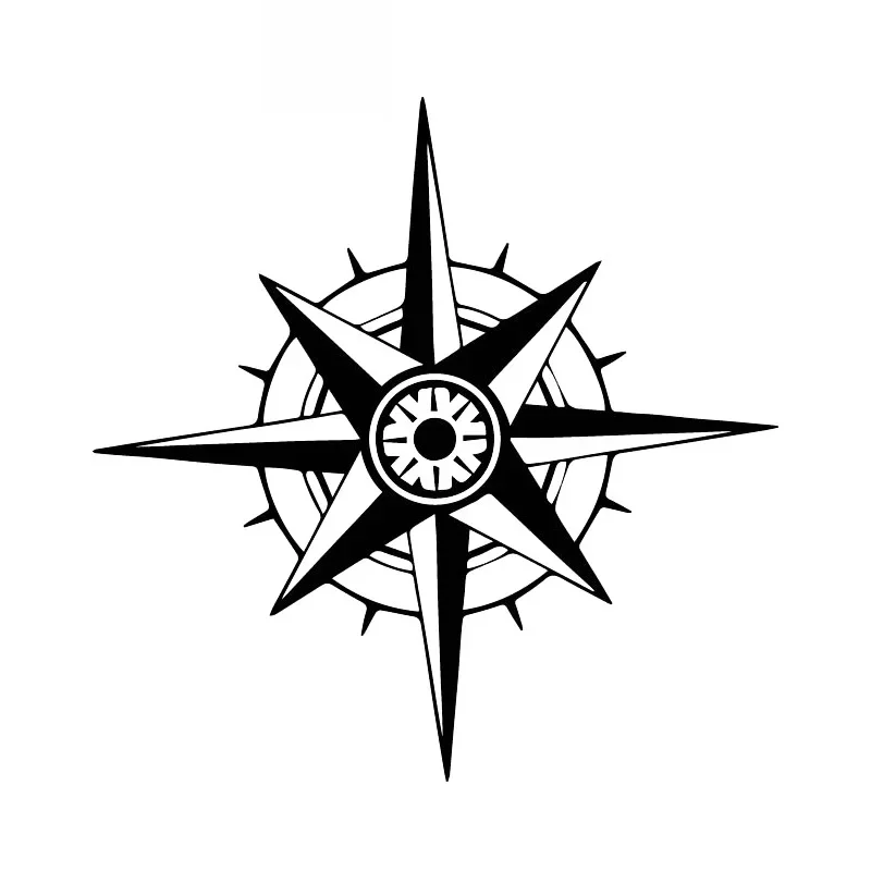 

Family Travel Adventure Compass Decals Fashion Car Window Decoration Personality Pvc Waterproof Decals Black/white, 16cm*16cm