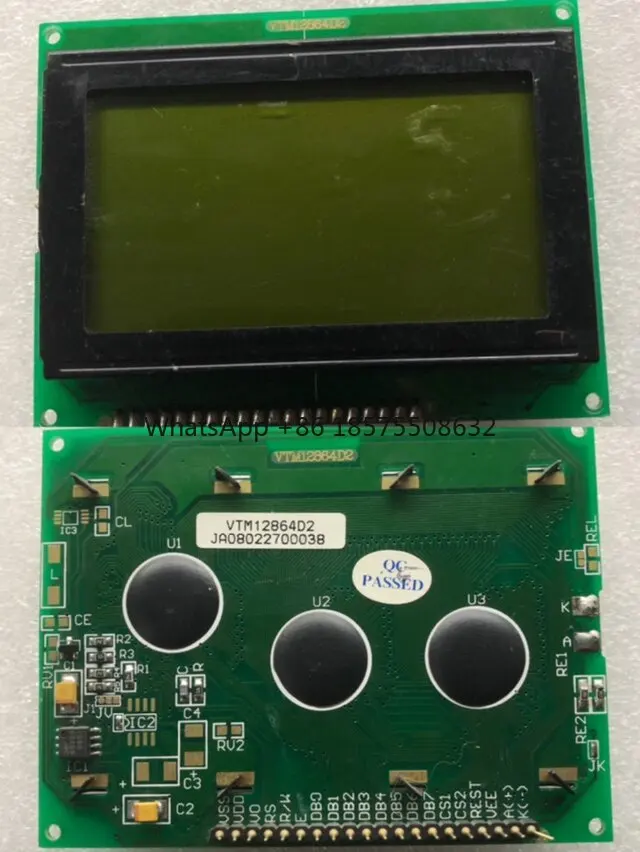 Blue screen LCD12864 display with Chinese font library, backlight, 12864-5V P, serial and parallel port compatible