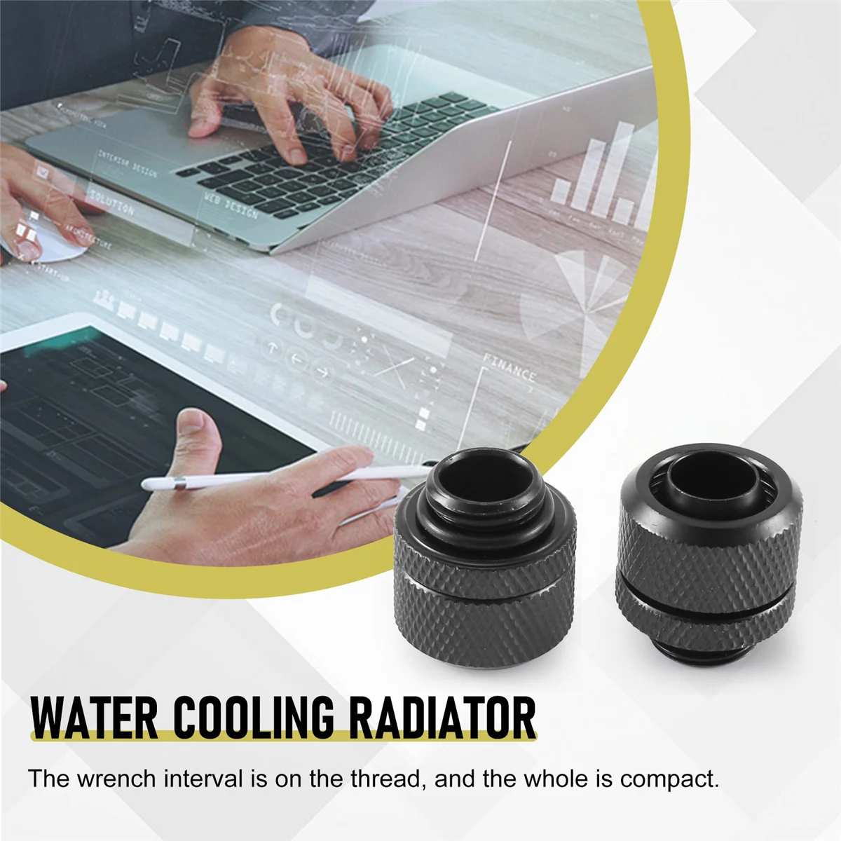 2Pcs Water Cooling Fittings G1/4 External Thread Pagoda For 9.5X12.7Mm Soft Tube Computer Cooling System Connector Black