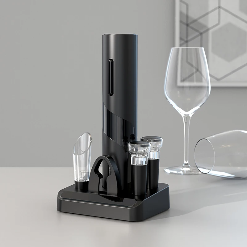 Wine Electric Wine Opener Storage Base Automatic Corkscrew for Creative Wine Bottle Opener with Decanter Suit Kitchen Tools