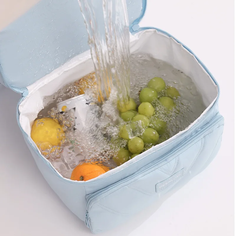 Personalized Logo Insulated Lunch Bag Multi Layer Large Capacity Leakproof Stain Resistant Tote for Work School Camping Picnics