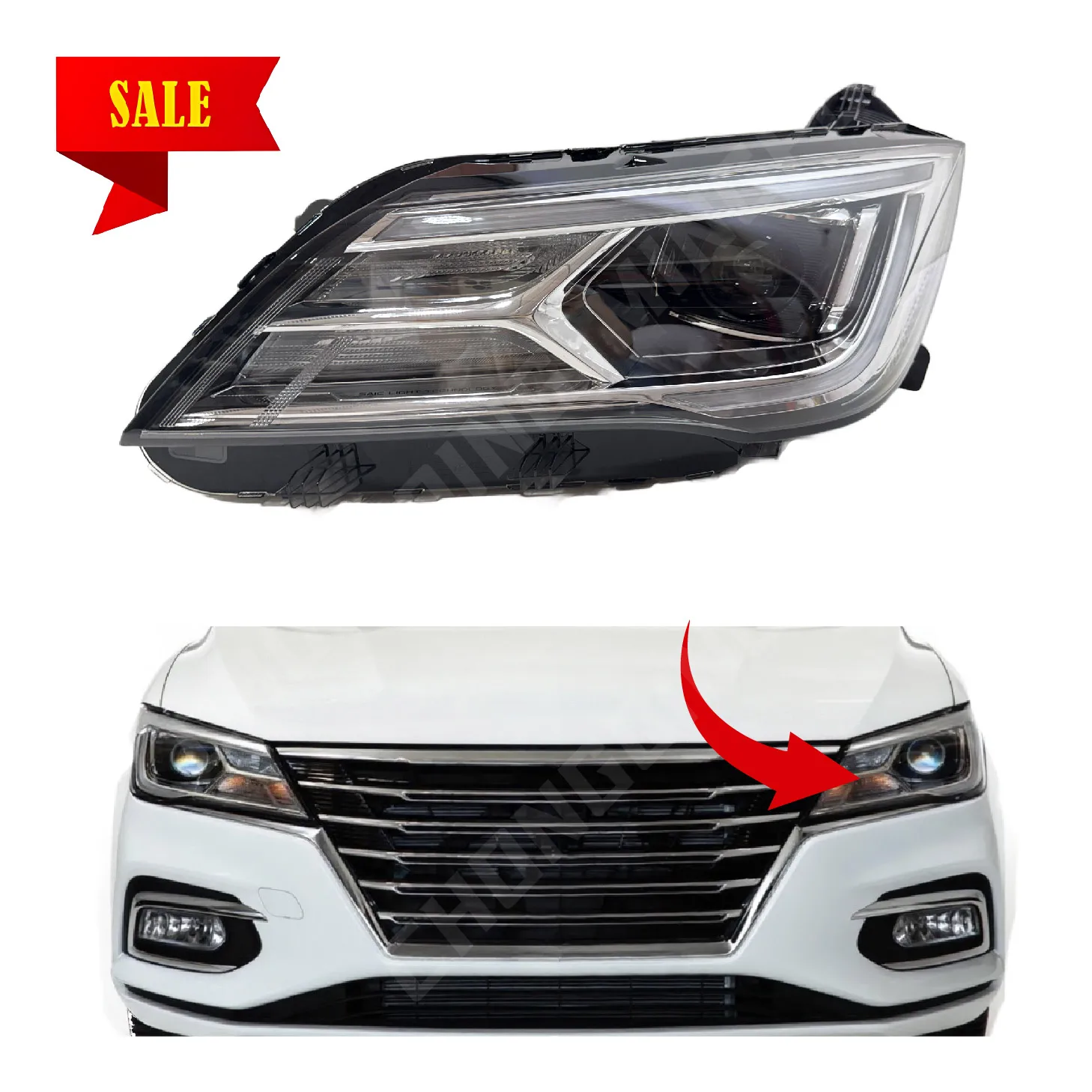 TJXL-For ROEWEi5 MG5 10707689 Led سيارة العلوي الجبهة الهالوجين زينون كشافات مع المواد البلاستيكية 6000k درجة حرارة اللون جديد