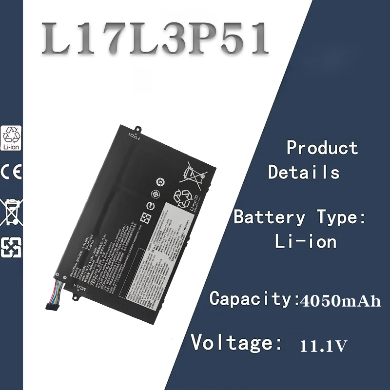 

Аккумулятор для ноутбука 11,1 В, 4050 мАч для Lenovo ThinkPad E480/E485/E580/E585/E490 | Совместим с L17L3P51