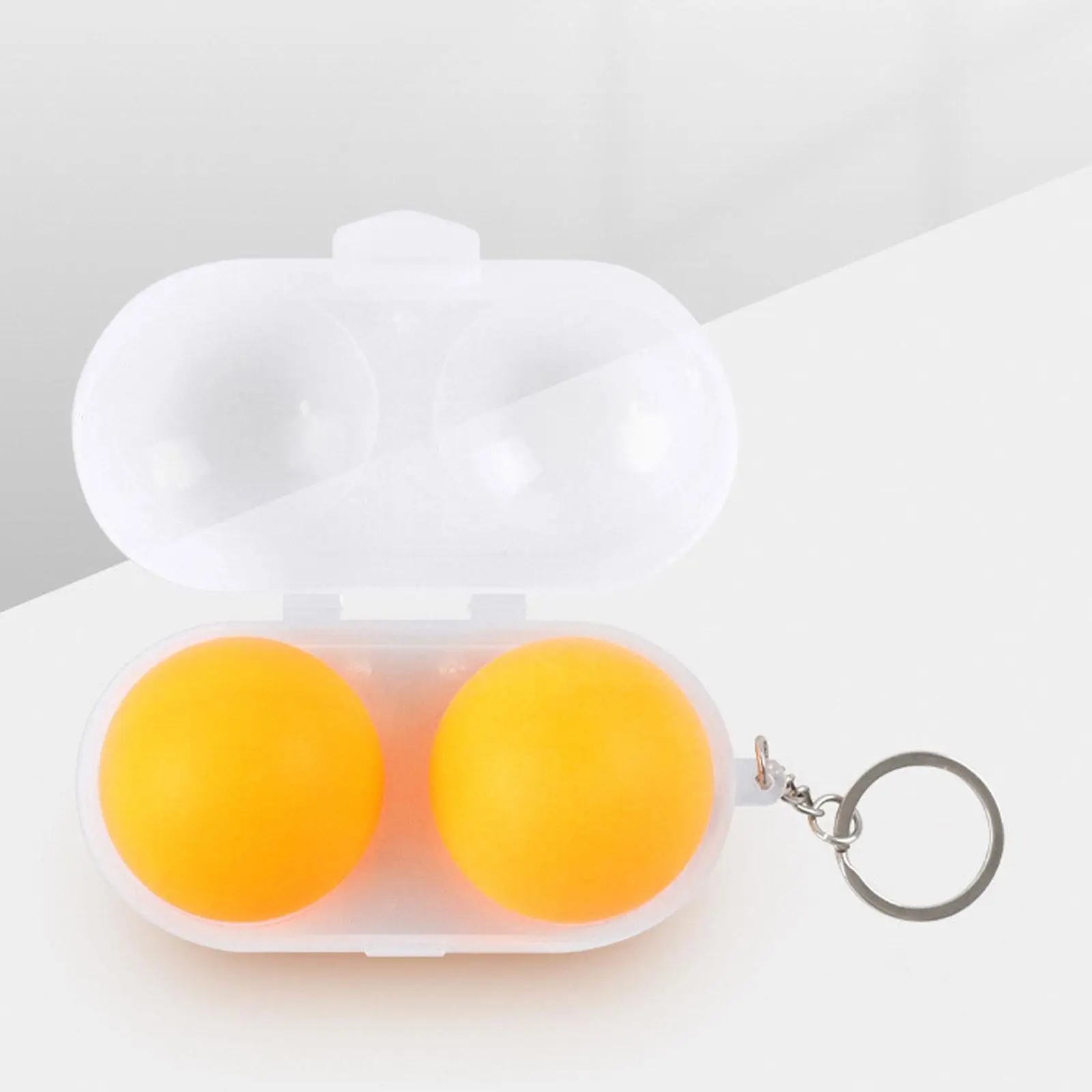 

Table Tennis Ball Storage Box Transparent Hard Case with Keyring for Table Tennis Training and Accessories