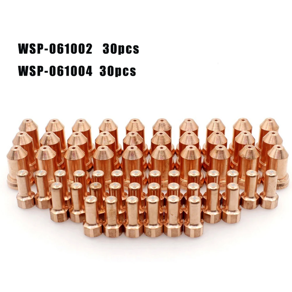 

60pcs PT-80 PT80 IPT-80 Plasma Torch Electrodes Ref 52558 WSP-061002 With Nozzles Ref 51311.13 WSP-061004 Kit 1.3mm Welding Tip