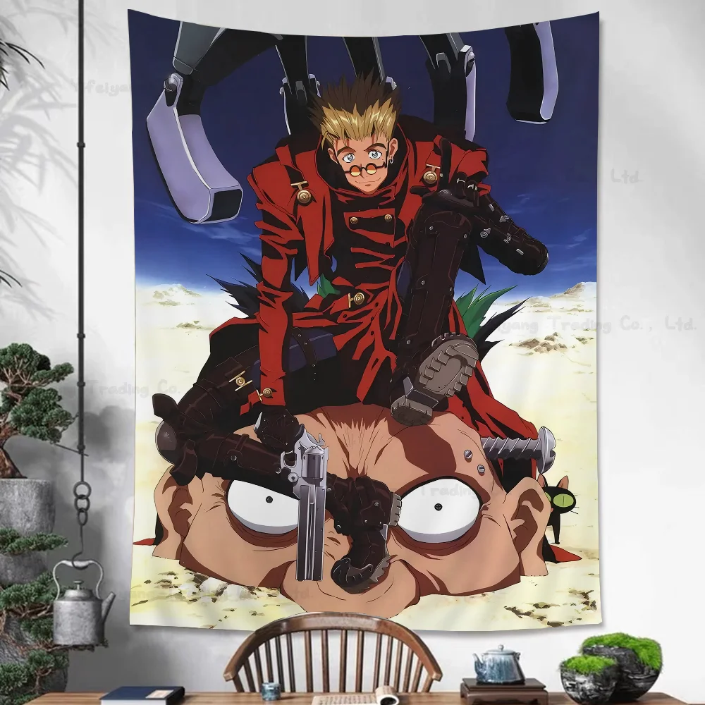 Anime Trigun Anime Tapestry Hanging Tarot Hippie Wall Rugs Dorm Wall Hanging Sheets