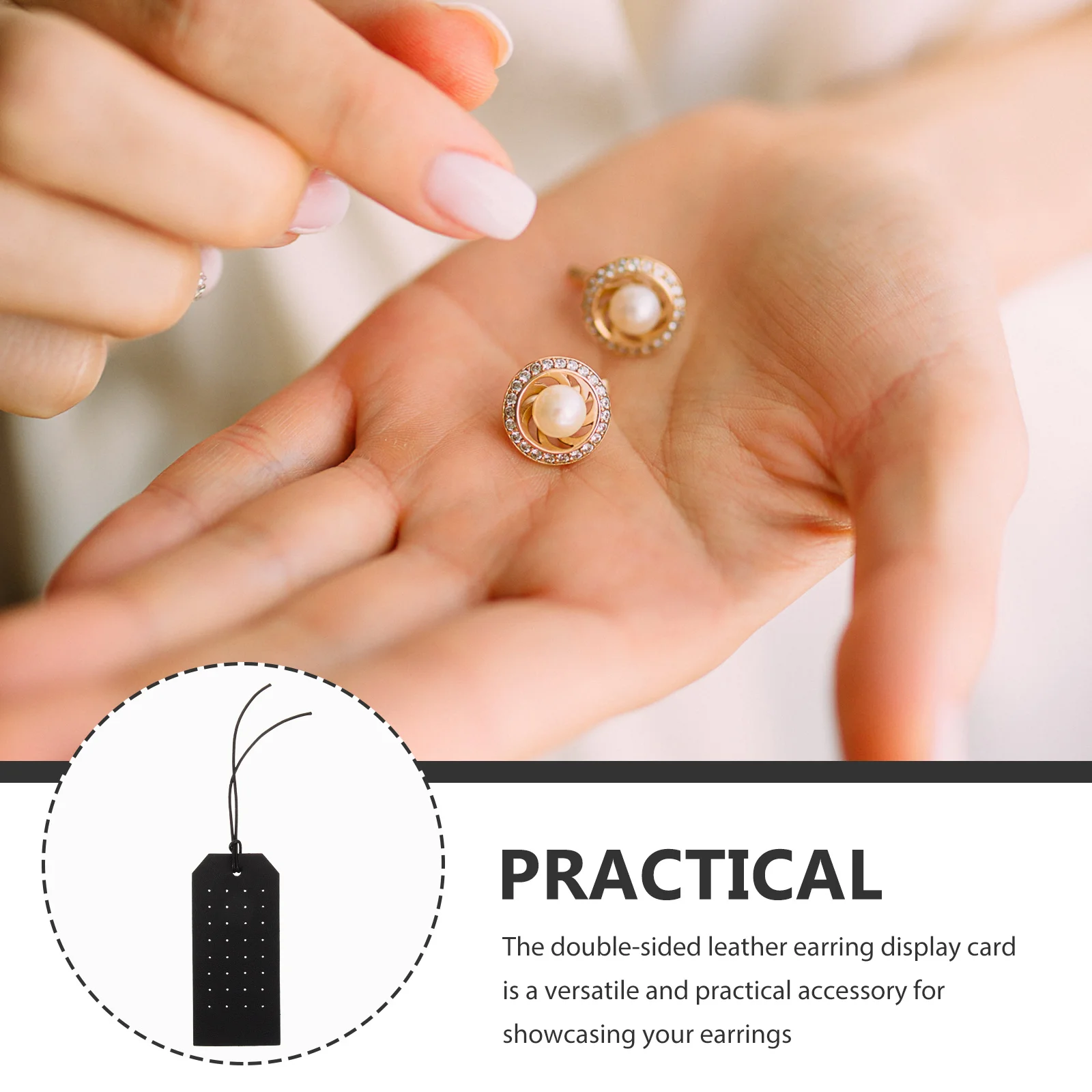 

Double-Sided Earring Display Card Durable PU Jewelry Holder Hanging Earring Cards for Selling Jewelry Packaging