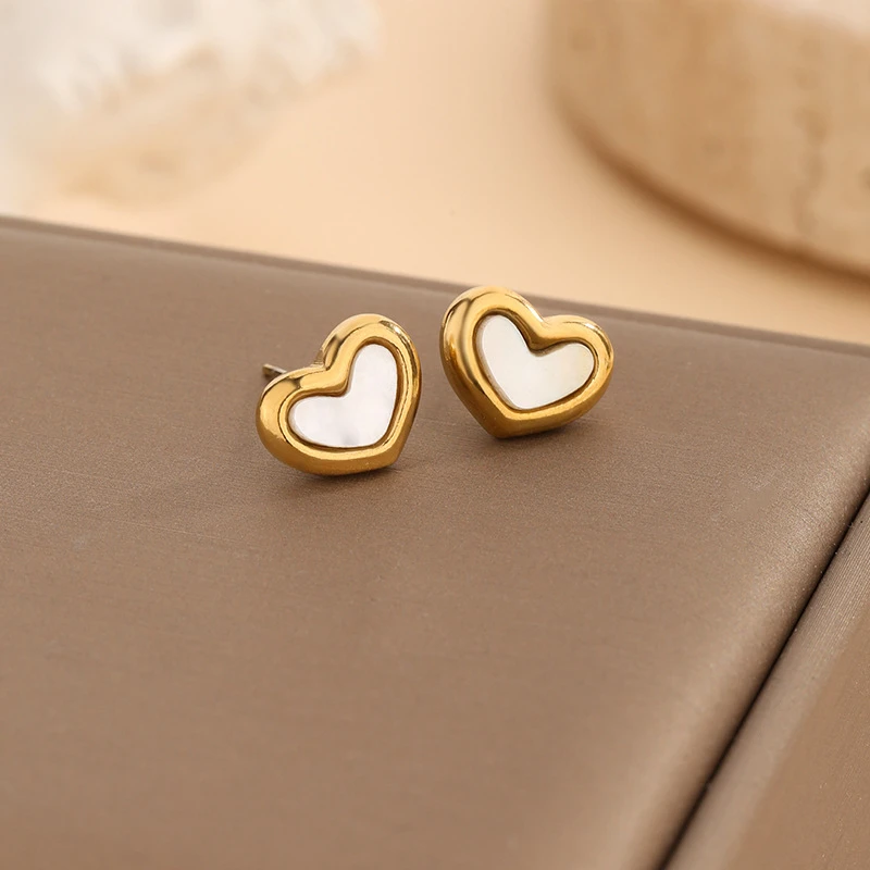 Stainless Steel Fashion Jewelry Seashell Heart Charm Chain Choker Necklaces Bracelets Earrings For Women Christmas girl\'s Gifts