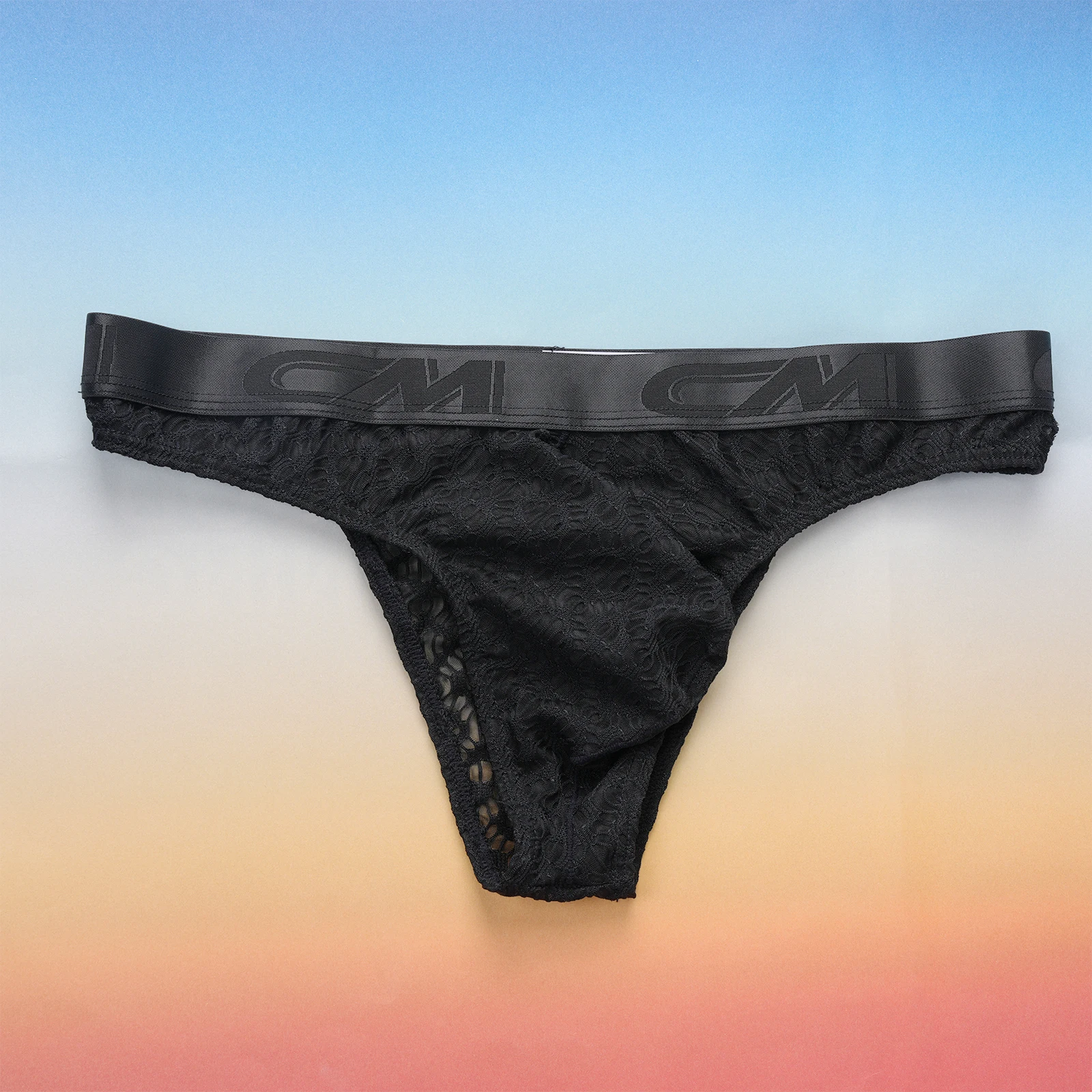Spitzenunterwäsche für Herren, Netzstoff, Spitze, brasilianische Slips, niedrige Taille, mit verstärktem Bereich, sexy, durchsichtige Unterhosen, transparente Herrenunterwäsche. – Detail 5