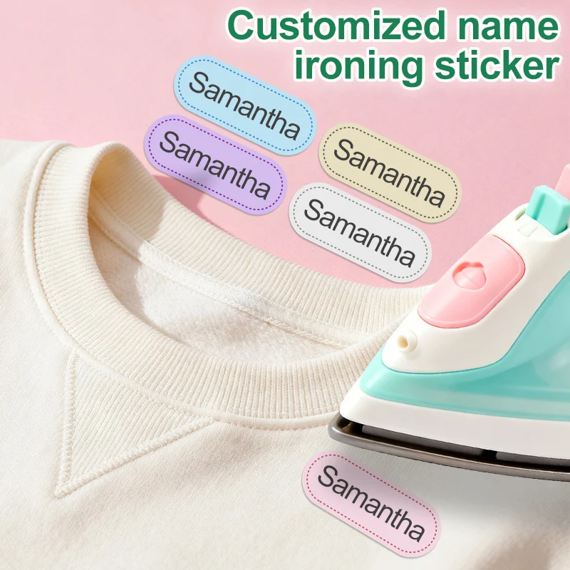 Etichette da stiro per cotone-personalizzate per scuola, sport, club, casa di pensionamento, per vestiti, accessori fai da te, lavabili in lavatrice