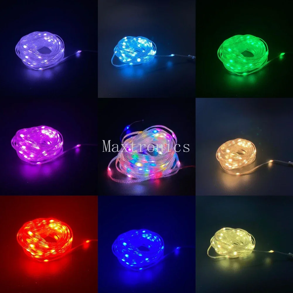 5M DC5V WS2812B RGB LED Fairy String/15MM LED Ball Lamp Pixel Dream Color programmabile impermeabile per la decorazione dell'albero delle vacanze di nozze