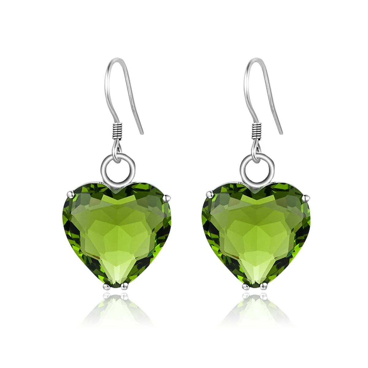 Vintage Gemstone Drop Earrings for Women 925 Silver Luxury Peridot Heart Cut Earrings Party Anniversary Gift Fine Jewelry New in