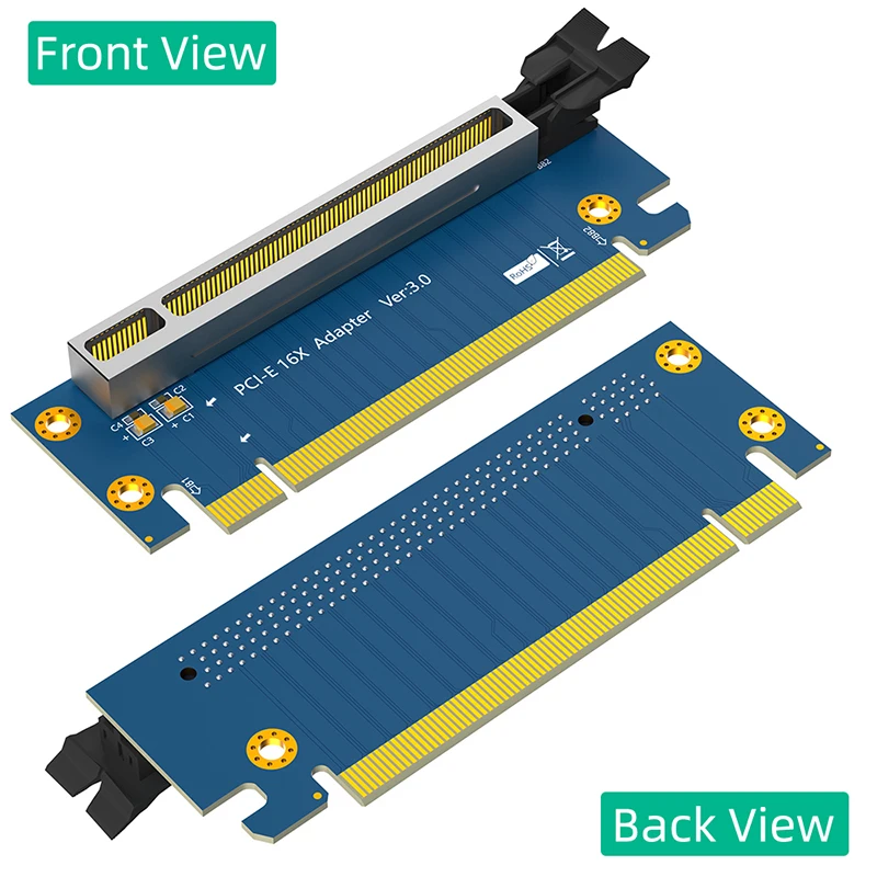 Konwerter PCIE X16 na x16 PCI-E PCI Express 3.0 8Gb 16X lot Adapter męski na żeński 90 stopni Szybka karta rozszerzająca do serwera 2U