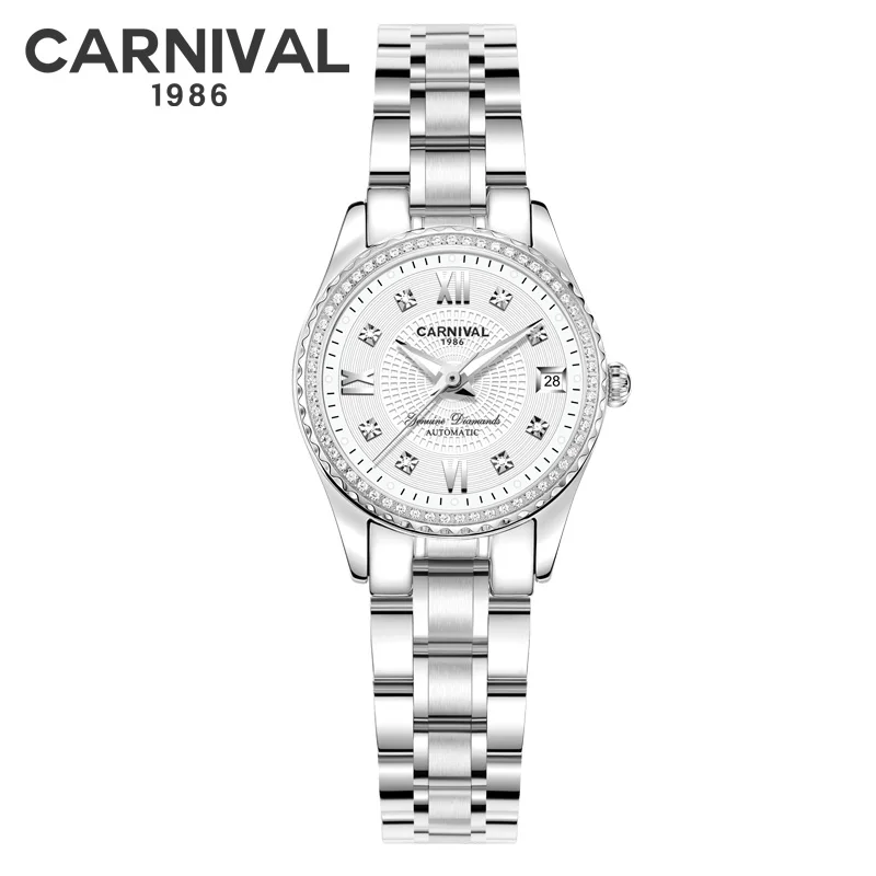 

CARNIVAL Brand Luxury Mechanical Watch for Women Ladies Sapphire Automatic Movement Wristwatches Waterproof Womens Reloj Mujer